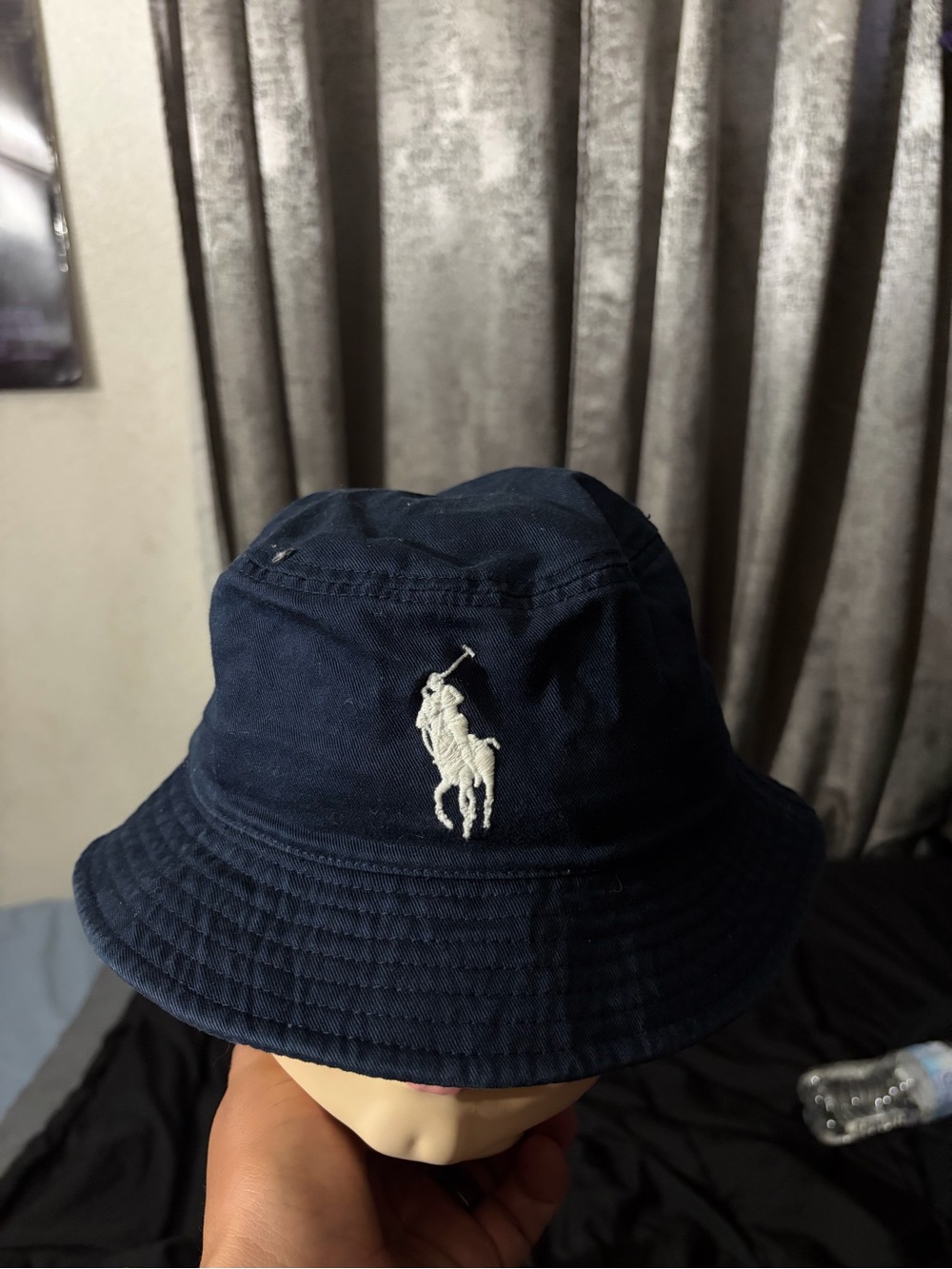 Polo Ralph Lauren Navy Bucket Hat with White Pony Logo